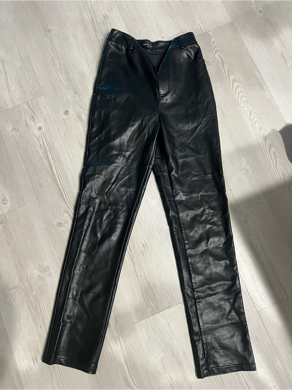 White Fox Boutique Black Faux Leather Pants - Picture 2 of 5